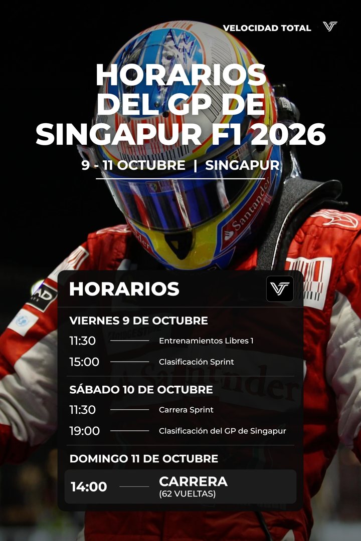 Horarios del GP de Singapur de F1 2026